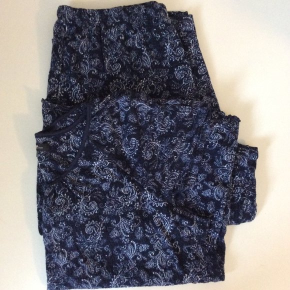 Navy Patterned Soft Pajamas - Picture 1 of 6